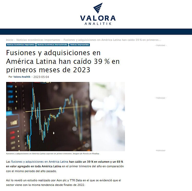 Fusiones y adquisiciones en Amrica Latina han cado 39 % en primeros meses de 2023